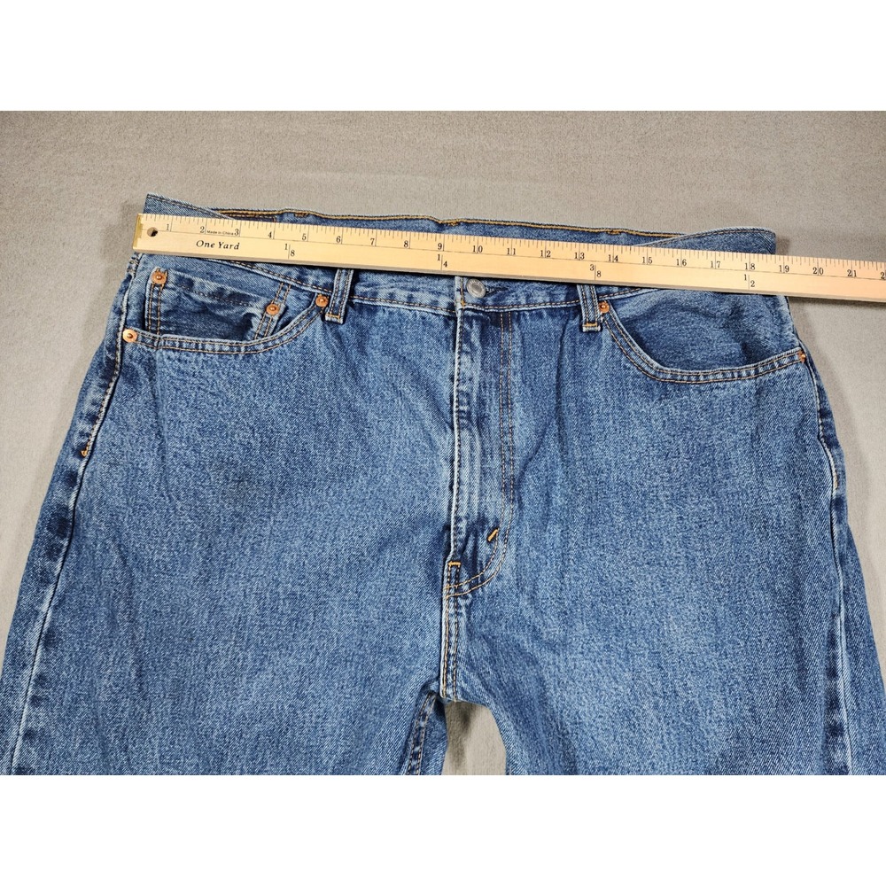 Levi's 505 Regular Fit Jeans Mens 40x32 Blue Medium Wash Straight Leg Classic - Picture 9 of 11